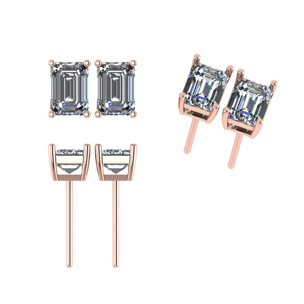 עגילי סוליטר אמרלד/Emerald Solitaire Earrings