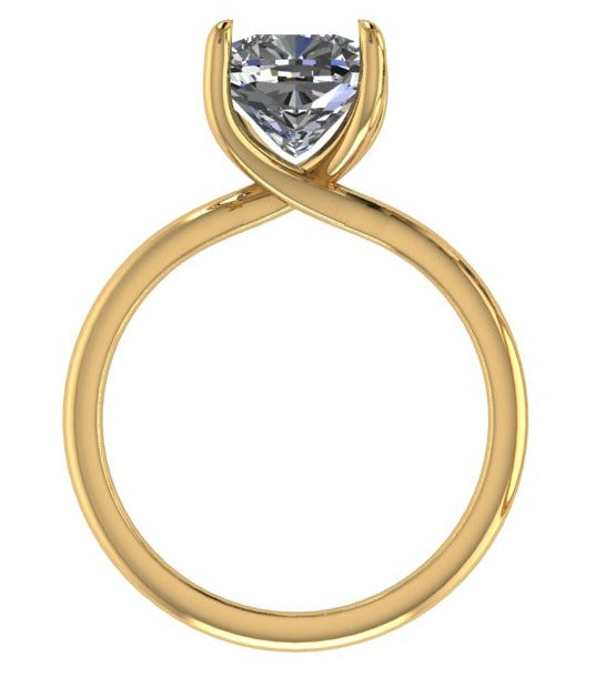 Cushion Diamond Ring/טבעת יהלום סוליטר קושן