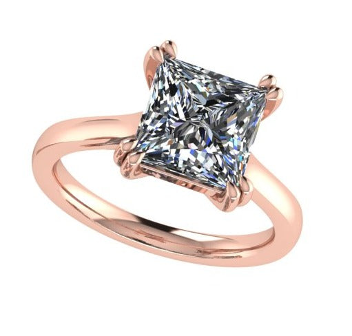 טבעת יהלום פרינסס סוליטר /princess ring