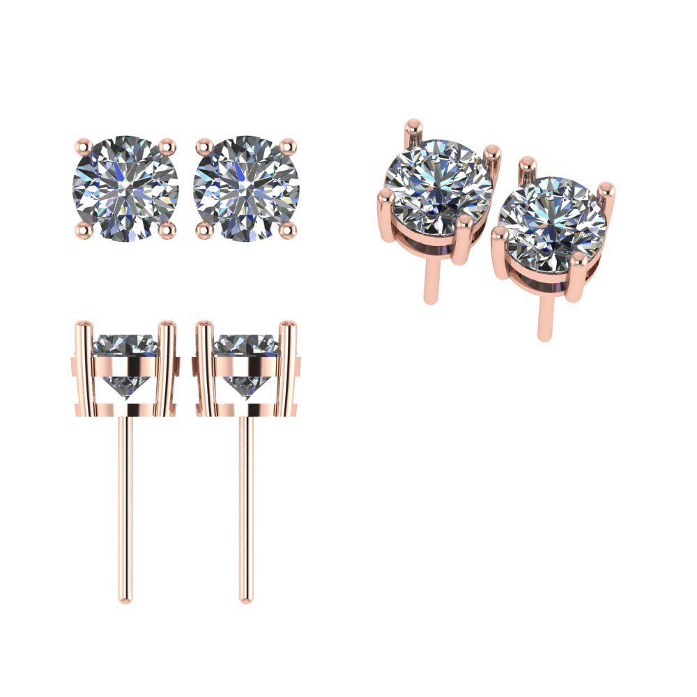 Round Solitaire Earrings/עגילי סוליטר עגול