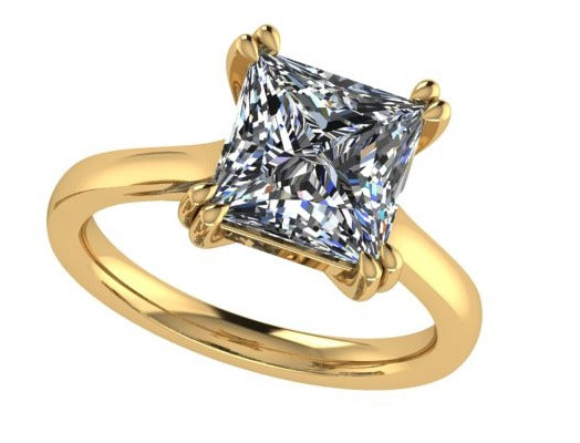 טבעת יהלום פרינסס סוליטר /princess ring