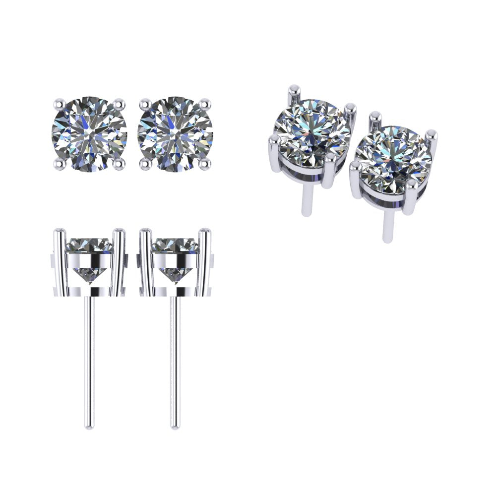 Round Solitaire Earrings/עגילי סוליטר עגול