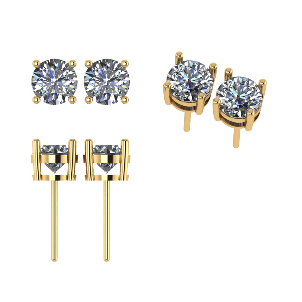 Round Solitaire Earrings/עגילי סוליטר עגול