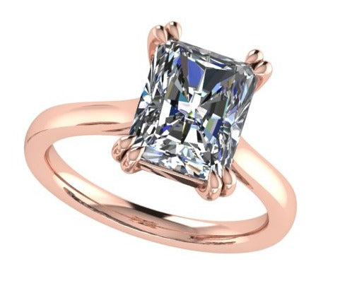 טבעת יהלום  אמרלד סוליטר/emerald ring