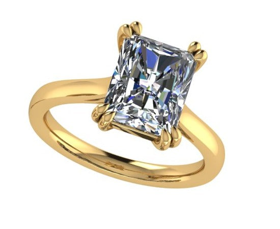 טבעת יהלום  אמרלד סוליטר/emerald ring