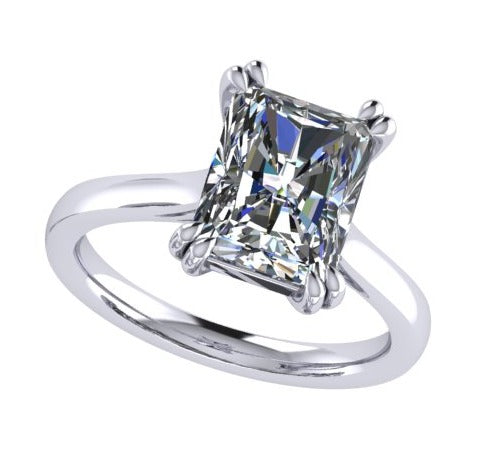 טבעת יהלום  אמרלד סוליטר/emerald ring