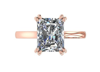 טבעת יהלום  אמרלד סוליטר/emerald ring