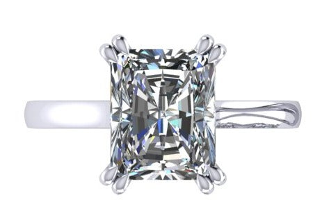 טבעת יהלום  אמרלד סוליטר/emerald ring