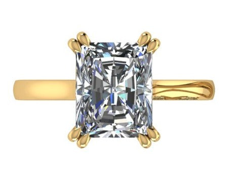 טבעת יהלום  אמרלד סוליטר/emerald ring