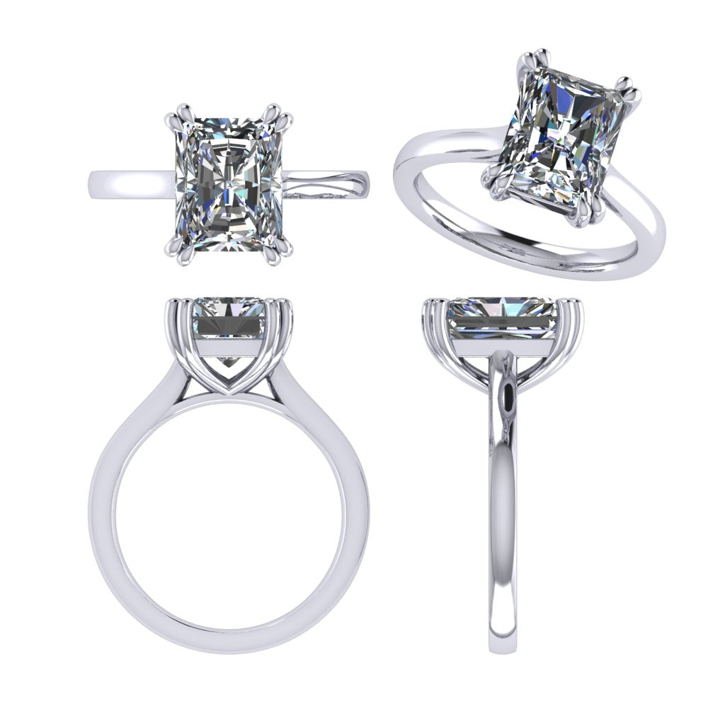 טבעת יהלום  אמרלד סוליטר/emerald ring