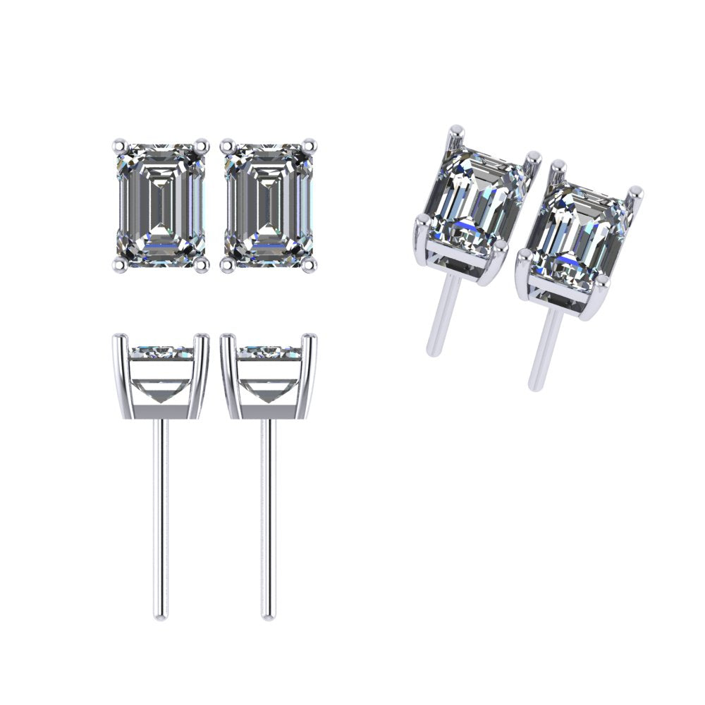 עגילי סוליטר אמרלד/Emerald Solitaire Earrings