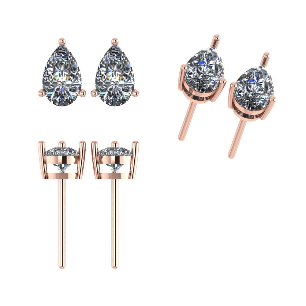 עגילי סוליטר יהלום טיפה/pear solitaire erings