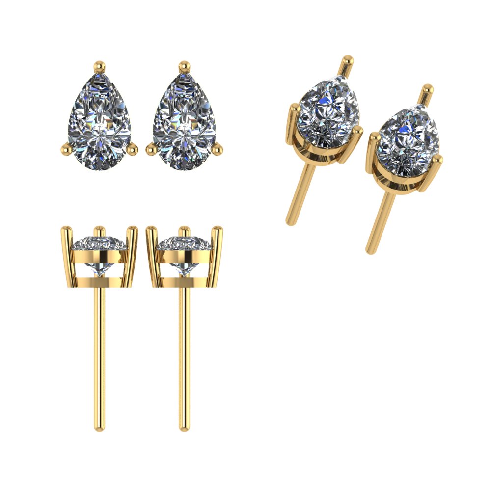 עגילי סוליטר יהלום טיפה/pear solitaire erings