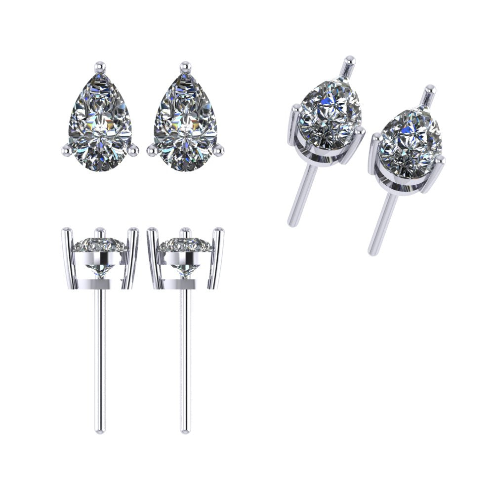 עגילי סוליטר יהלום טיפה/pear solitaire erings